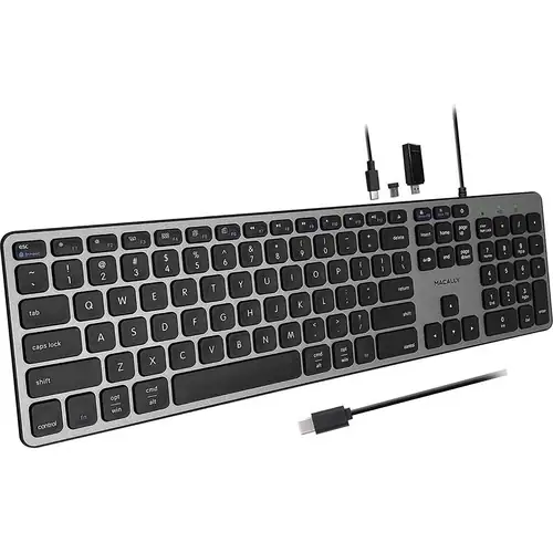 USB-C KEYBOARD WITH HUB MAC PC KEYBOARD WITH USB-A  USB-C PORTS