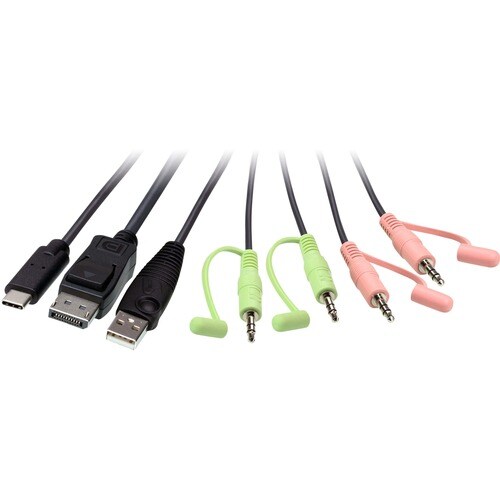 2-PORT USB-C DISPLAYPORT HYBRID KVM CABLE