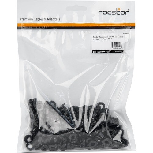 RACK SCREWS 50 PACK BLACK 2 MM M6 SCREWS M6 NUTS