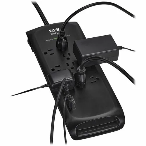 11-OUTLET SURGE PROTECTOR 5-15R 4200J 2 USB CHARGING PORTS 8FT CORD