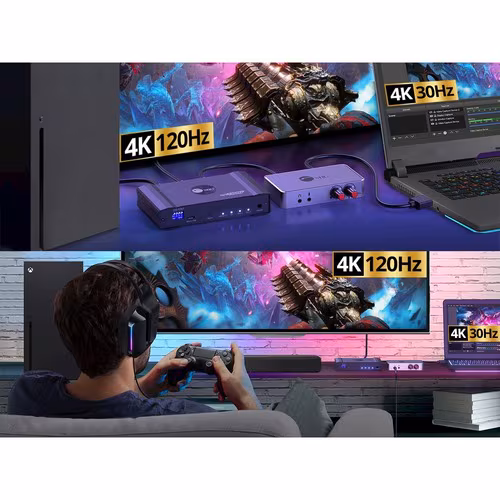1X2 4K120HZ HDMI SPLITTER WITH EDID & AUDIO EXTRACTOR
