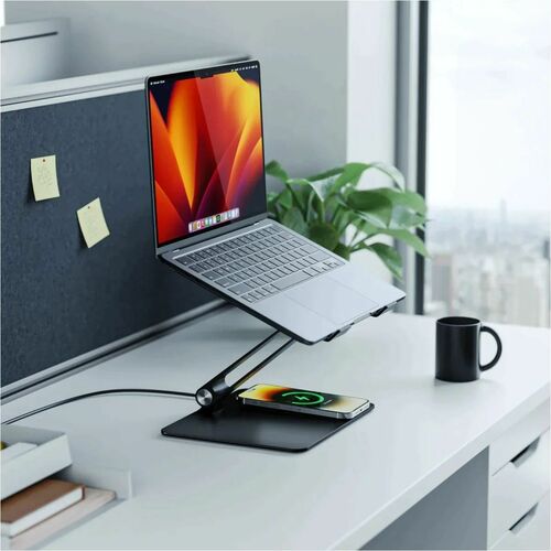 ELITE POWER LAPTOP STAND WITH WIRELESS CHARGER - BLACK