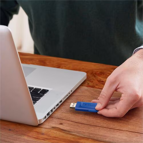 5PK 8GB USB 2.0 FLASH DRIVE BLUE RETRACTABLE