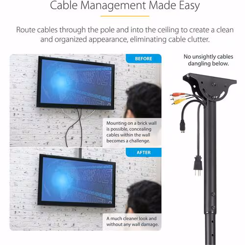 CEILING TV MOUNT LONG POLE TV HANGING SCREEN VESA BRACKET MOUNT