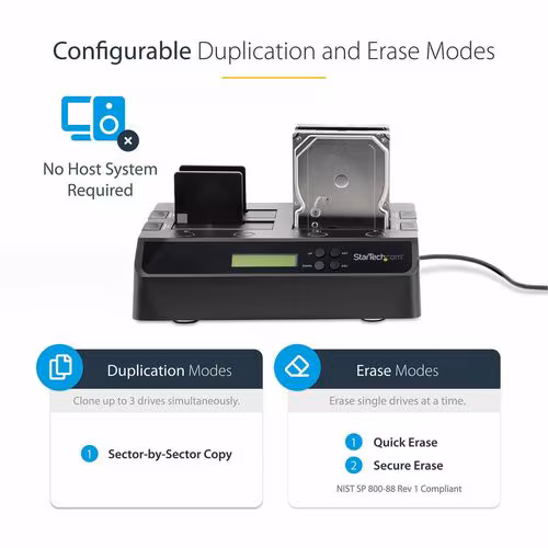 4BAY HARD DRIVE DUPLICATOR DOCK HDD SSD CLONER WIPER DISK ERASER