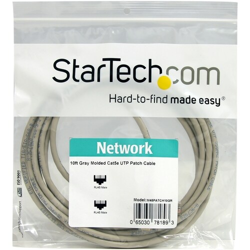 10FT GREY CAT5E ETHERNET CABLE RJ45 PATCH CABLE GIGABIT LAN CORD