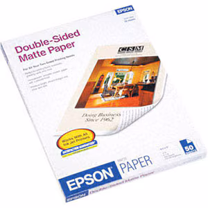 50 SHEET 8.5X11 LTR DOUBLE SIDED MATTE PAPER FOR EPSON INKJETS