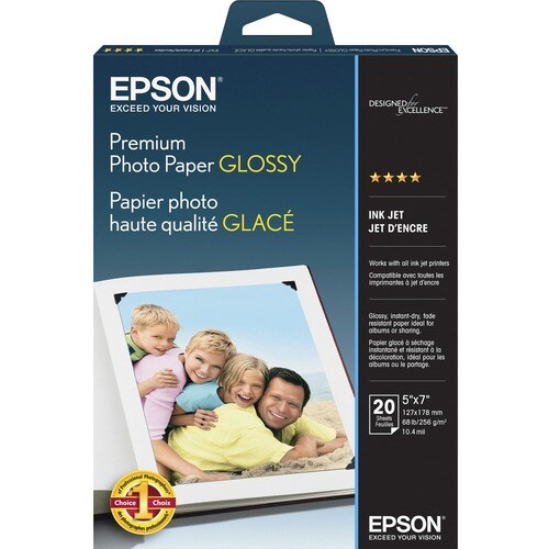 20 SHEET 5X7 BORDERLESS PREMIUM GLOSSY PHOTO PAPER