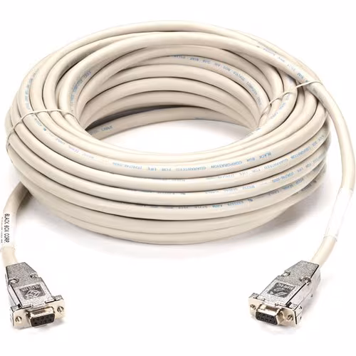 RS232 SHIELDED NULL MODEM CABLE W/ METAL HOODS DB9F/F 25FT.