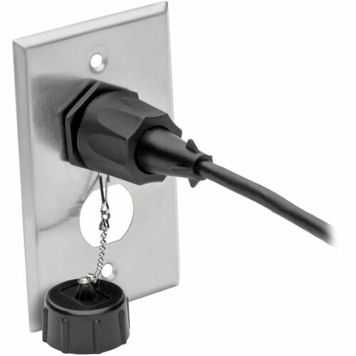 RJ45 BULKHEAD WALL PLATE METAL 2 CUTOUTS INDUSTRIAL SINGLE GANG