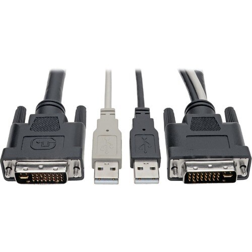 10FT DVI TO USB-A DUAL KVM CBL KIT 2X MALE 2X MALE 1080P 60HZ