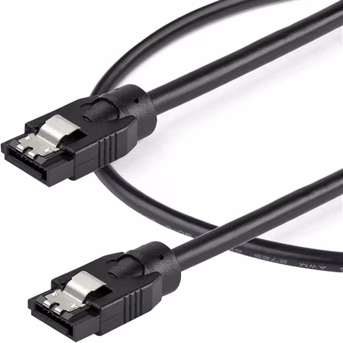 0.3 M ROUND SATA CABLE 6GBS CORD LATCHING CONNECTORS, alternate view 2