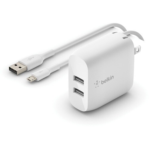 DUAL USB-A WALL CHARGER 24W + USB-A TO MICRO-B CABLE