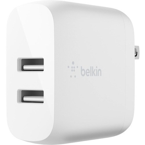 DUAL USB-A WALL CHARGER 12W X2 WHT