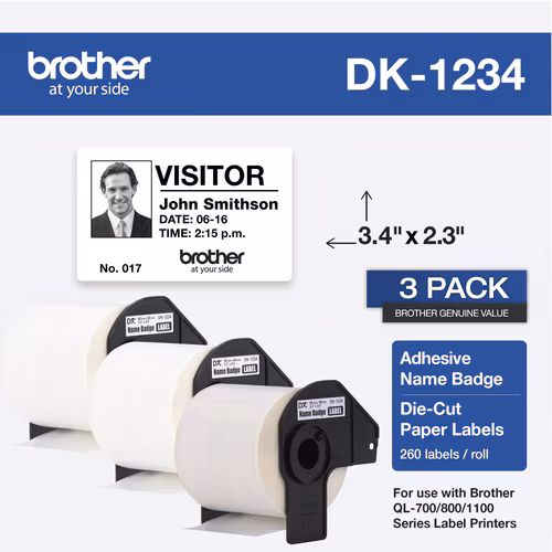 DK12343PK ADHESIVE LABEL 3PK FOR QL LABEL PRINTERS