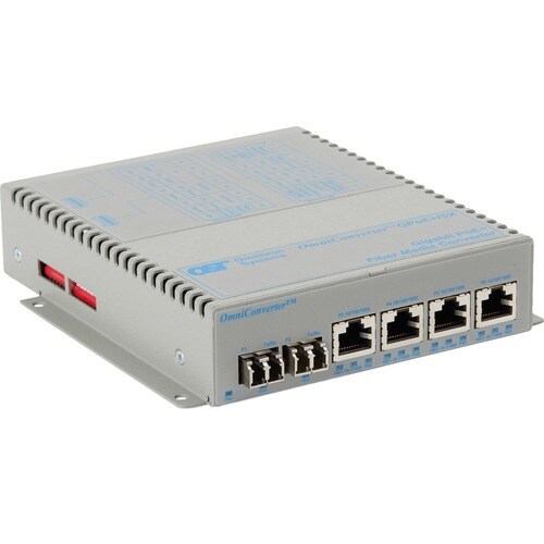 10/100/1000 4XRJ-45 POE+ SWITCH 2X LC SM 1310 12KM AC US
