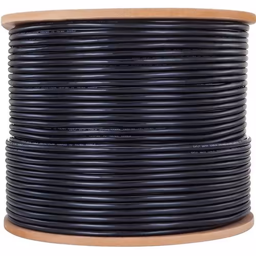 1000FT CAT7 S/FTP RISER CABLE 1000MHZ 23AWG 0.56MM 4PR BLACK CMR