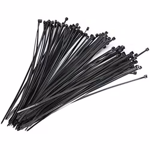 100PK 8IN REUSABLE CABLE TIES BLACK NYLON ZIP TIE WRAPS UL TAA