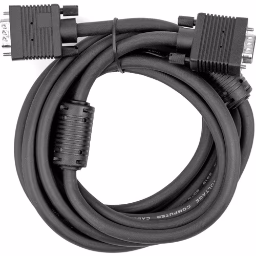10FT/3M VGA EXTENSION CABLE M/M HD-15 MALE TO HD-15 MALE BLACK