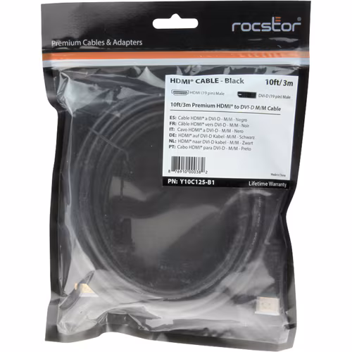 10FT/3M HDMI TO DVI-D CABLE M/M HDMI MALE TO DVI-D 18+1 MALE