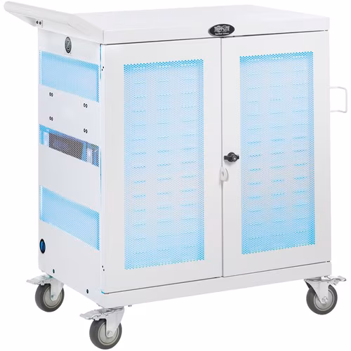 32PORT USB CHARGING CART W/ UV MOBILE IPAD TABLET STORAGE STATION
