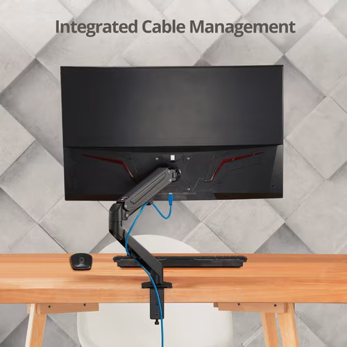 SINGLE GAS SPRING C-CLAMP DESK MOUNT 27IN
