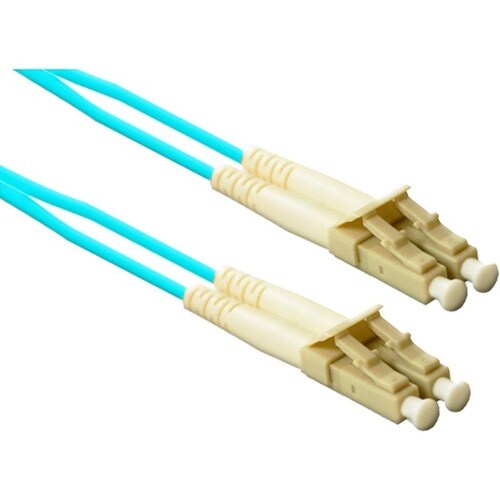 107FT LC TO LC OM3 50/125 10G AQUA MULTIMODE DUPLEX FIBER CABLE