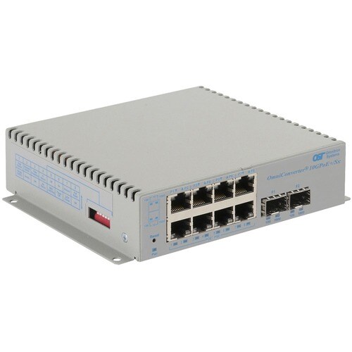 10/100/1000 8XRJ-45 POE+ SWITCH 2X 1G/10G SFP DC -40-75C