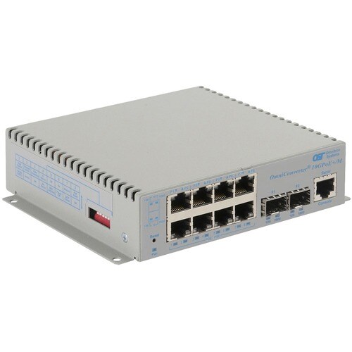 10/100/1000 8XRJ-45 POE+ SWITCH MANAGED 2X 1G/10G SFP DC -40-75C