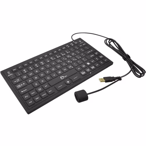 89KEY USB INDUSTRIAL/MED GRADE WASHABLE BACKLIT KEYB W/POINTNG DE