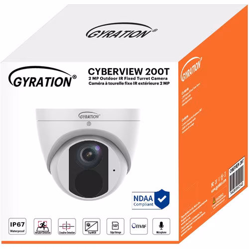 2MP CMOS UHD-IR TURRET CAM IP67 12V  POE FIXED LENS 30 MTR RANGE