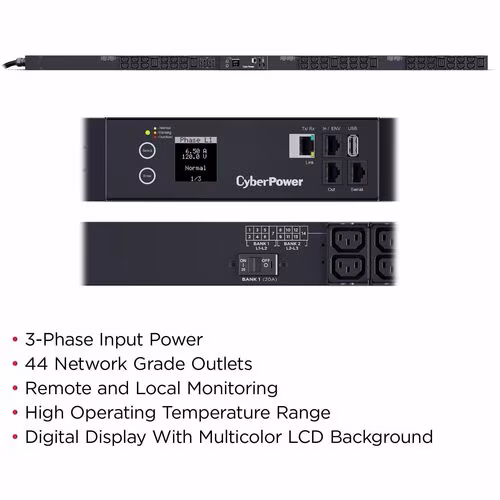 3-PHASE MONITORED PDU 0U 30A 120V/208V 44 OUTLETS NEMA L21-30P