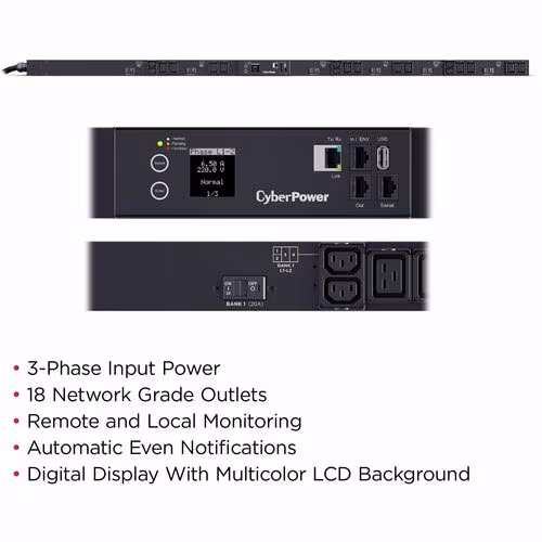3-PHASE MONITORED PDU 0U 60A 18 OUT IEC-309 60A BLUE 3P+E