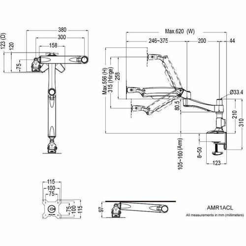 ARTICULATING MONITOR ARM MAX MNT