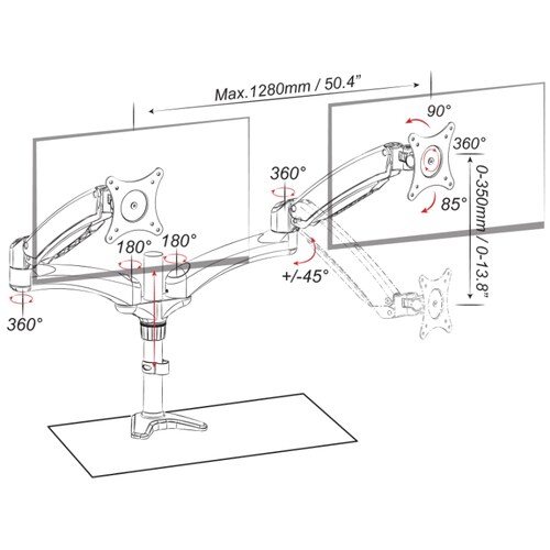 ARTICULATING DUAL-HEAD MNTR MNTMNT