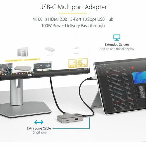 USB C MULTIPORT ADAPTER 100W PD HDMI USB HUB MINI TRAVEL DOCK