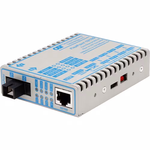 10/100 RJ-45 ETHERNET MEDIA CON VERTER SC SM SF 15/13NM 20KM AC