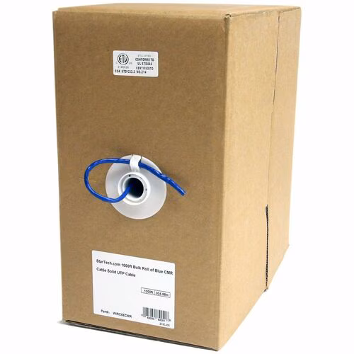 1000FT BLUE CAT5E CABLE BULK SOLID ETHERNET CABLE SPOOL RJ45