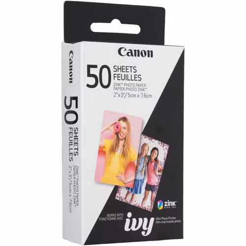 CANON 2 X 3IN ZINK PHOTO PAPER PACK (50 SHEETS).