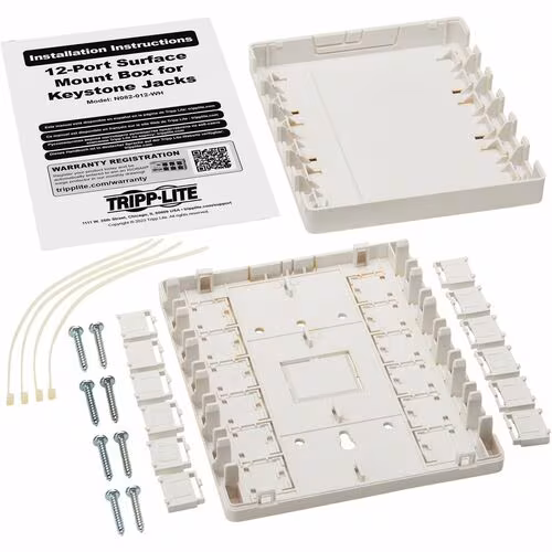 SURFACE-MOUNT BOX FOR KEYSTONE JACKS 12 PORTS WHITE
