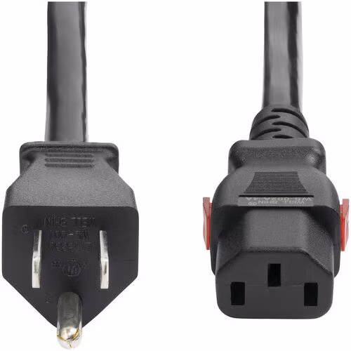 12FT HEAVY DUTY POWER CORD NEMA 5-15P TO LOCKING C13 15A 125V