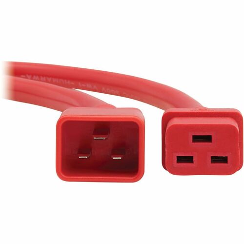 POWER EXTENSION CORD C20 C19 HEAVY-DUTY 20A 250V 12 AWG RED 6FT
