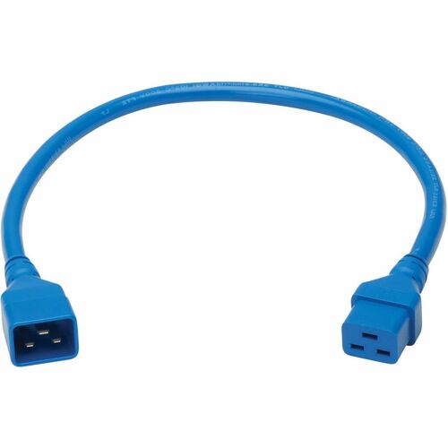 POWER EXTENSION CORD C20 C19 HEAVY-DUTY 20A 250V 12 AWG BLUE 2FT