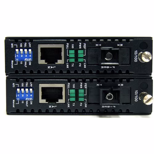 10/100 FIBER MEDIA CONVERTER SC FAST FIBER TO ETHERNET CONVERTER SM