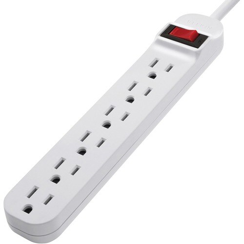 6OUT POWER STRIP 5FT CORD RIGHT ANGLE PLUG