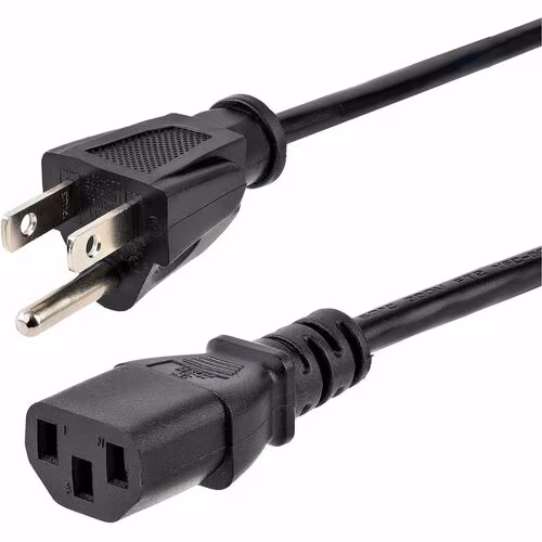 3FT COMPUTER POWER CORD NEMA 5-15P TO C13 AC POWER MONITOR CABLE