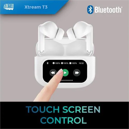 B/T ANC TRUE WIRELESS EARBUDS W/CHARGING CASE TOUCHSCREEN CONT