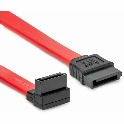 12IN(30 CM) SATA TO RIGHT ANGLE SATA 3.0 6GBPS BANDWIDTH  RED