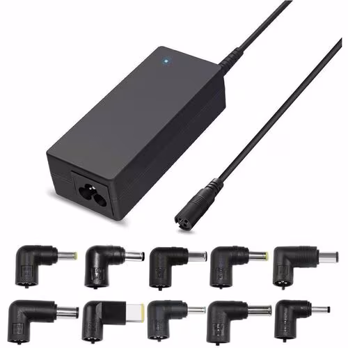65W UNIVERSAL LAPTOP CHARGER WITH 10 INTERCHANGEABLE LAPTOP TIPS
