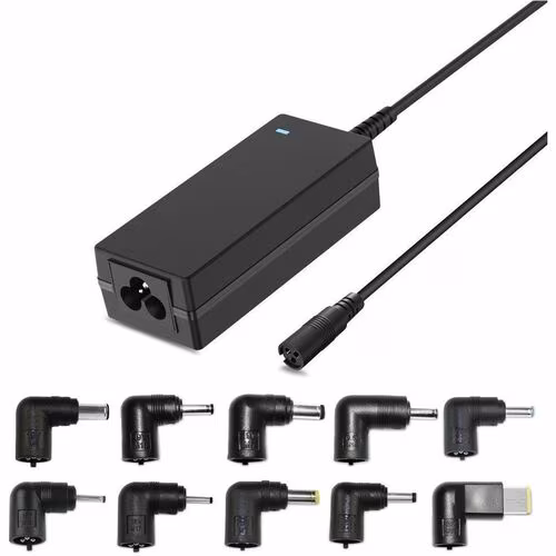 45W UNIVERSAL LAPTOP CHARGER WITH 10 INTERCHANGEABLE LAPTOP TIPS